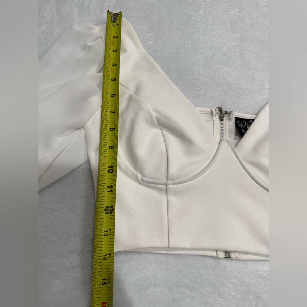 Chiffon sleeve crop top size small - Picture 4 of 6